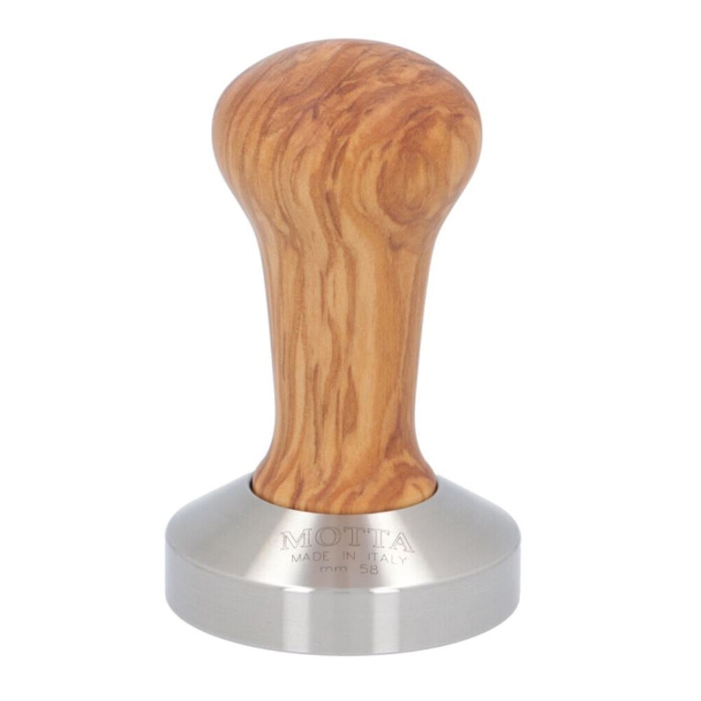 Motta tamper per caffè - 58 mm - acciaio inox / legno d’ulivo