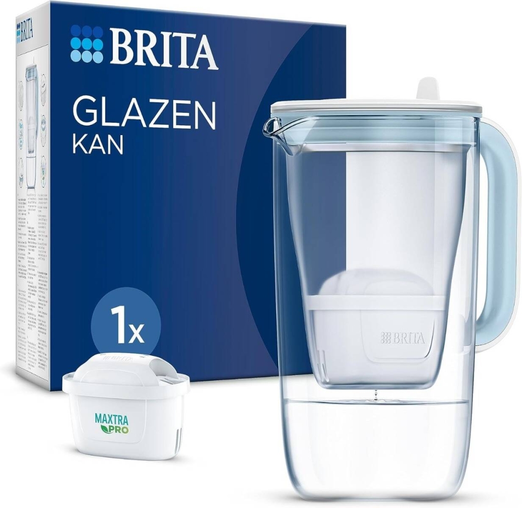 Brita - Caraffa filtrante in vetro + 1 cartuccia Maxtra