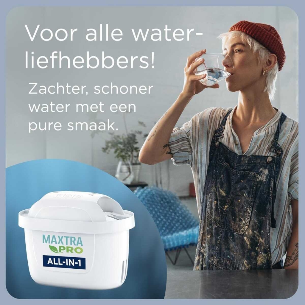 Brita - Caraffa filtrante in vetro + 1 cartuccia Maxtra