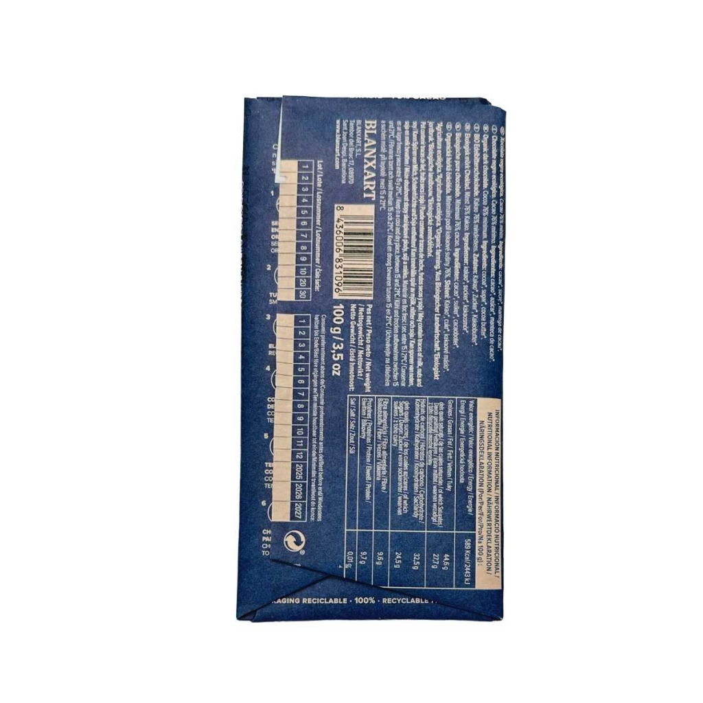 Una barretta di cioccolato fondente vegana e senza glutine dal Brasile con 76% di cacao