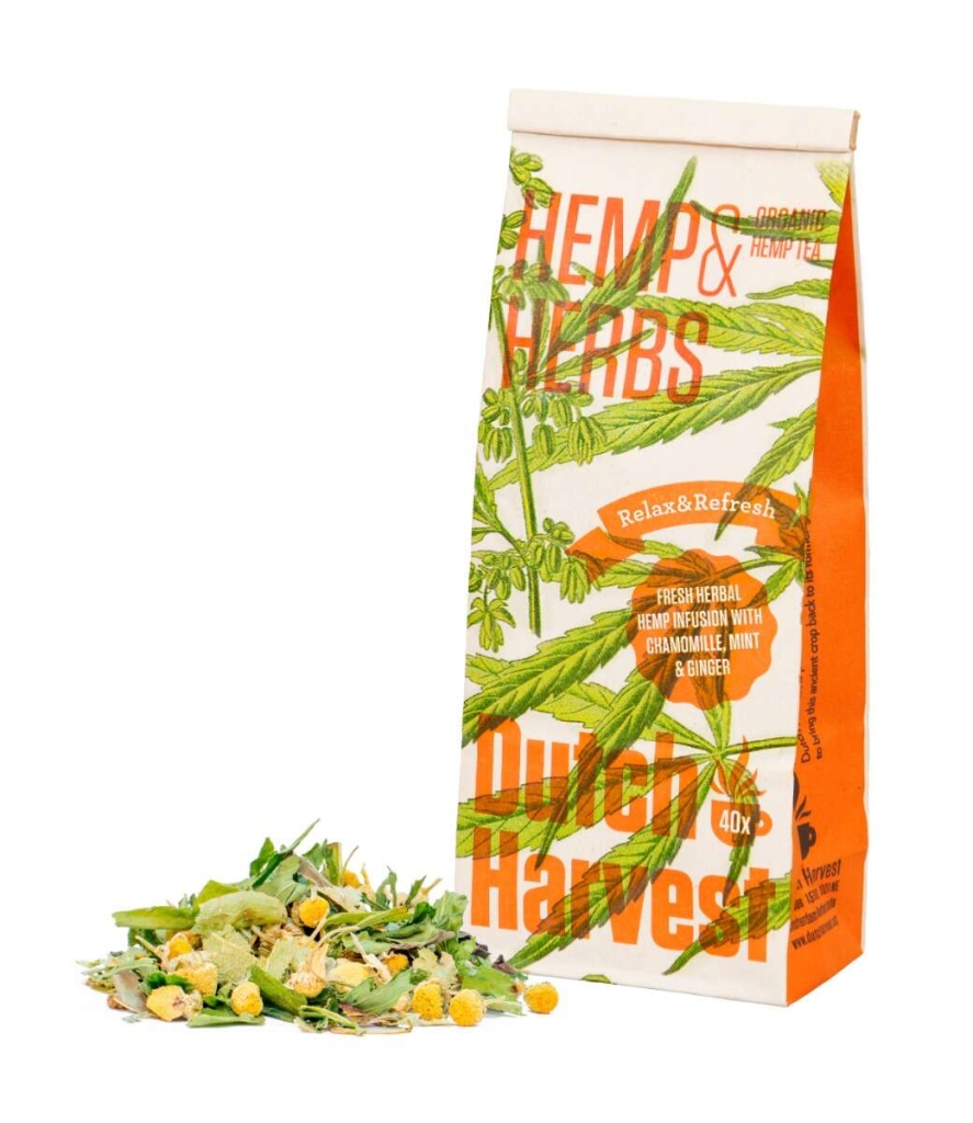 Hemp & Herbs - Tè miscela di canapa ed erbe 40 grammi - Biologico - Tè sfuso Dutch Harvest