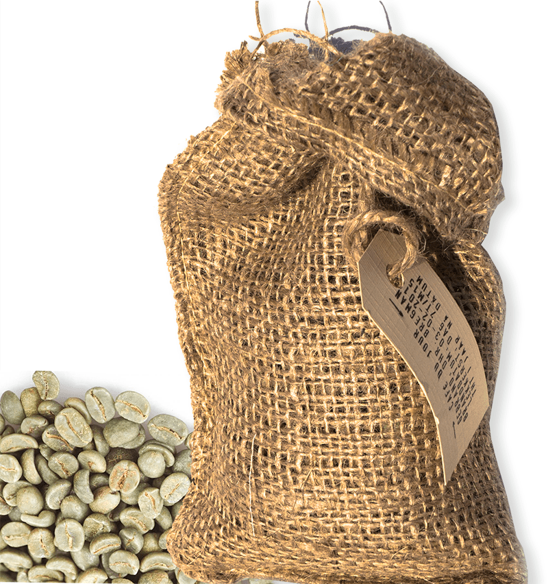 Chicchi di caffè non tostati