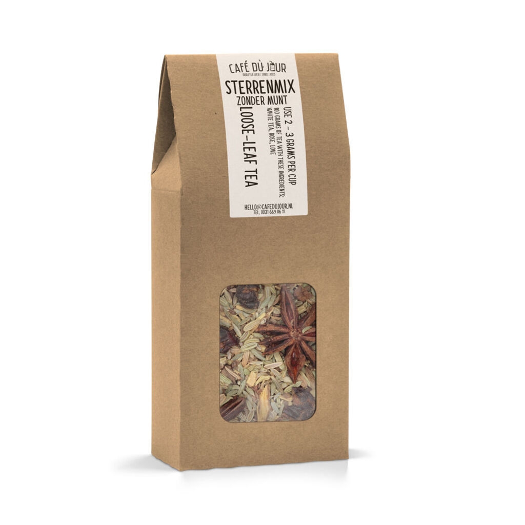 Sterrenmix senza menta - Tisana alle erbe 100 grammi - tè sfuso Café du Jour
