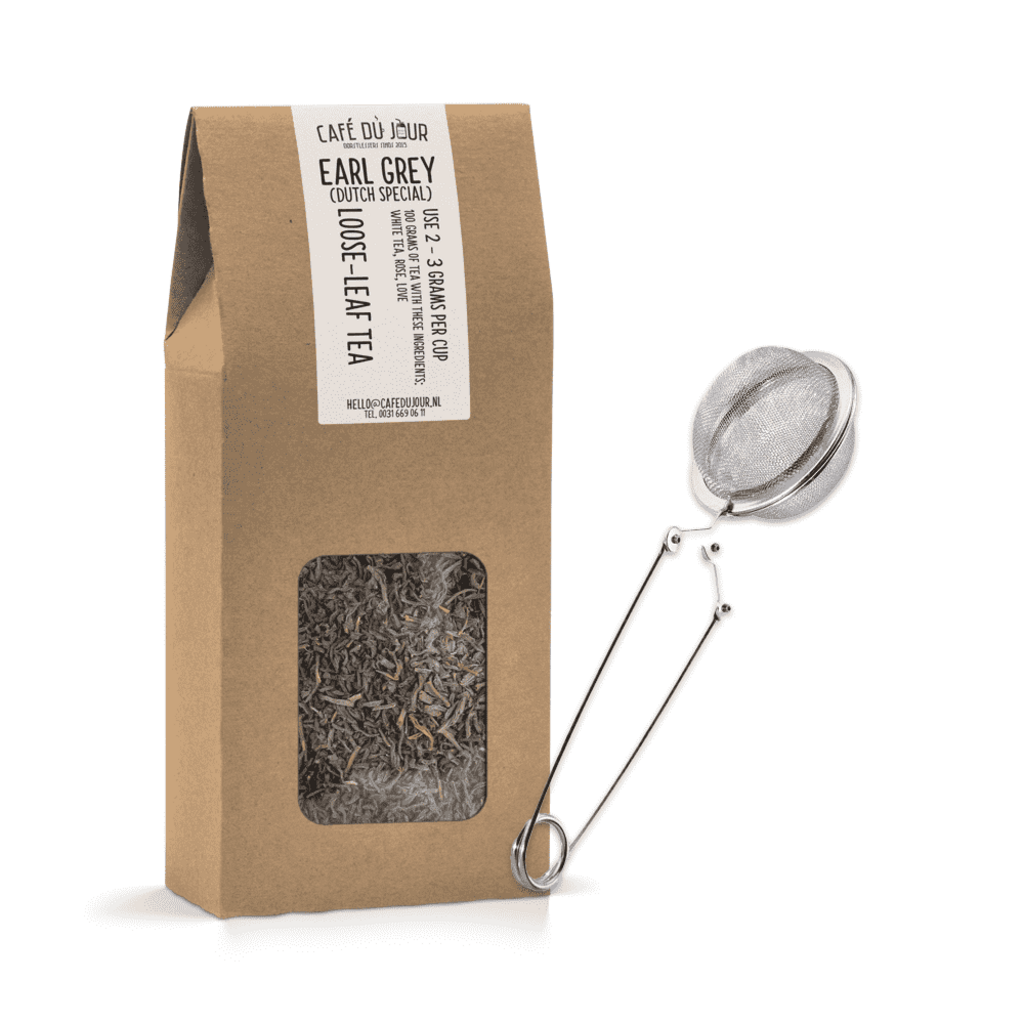 Café du Jour tè sfuso - per principianti - 1 x 100 grammi di tè e pinza per tè