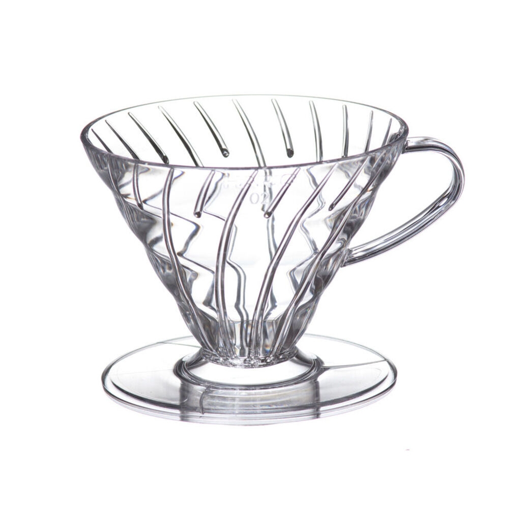 Hario V60 dripper in plastica trasparente misura 02