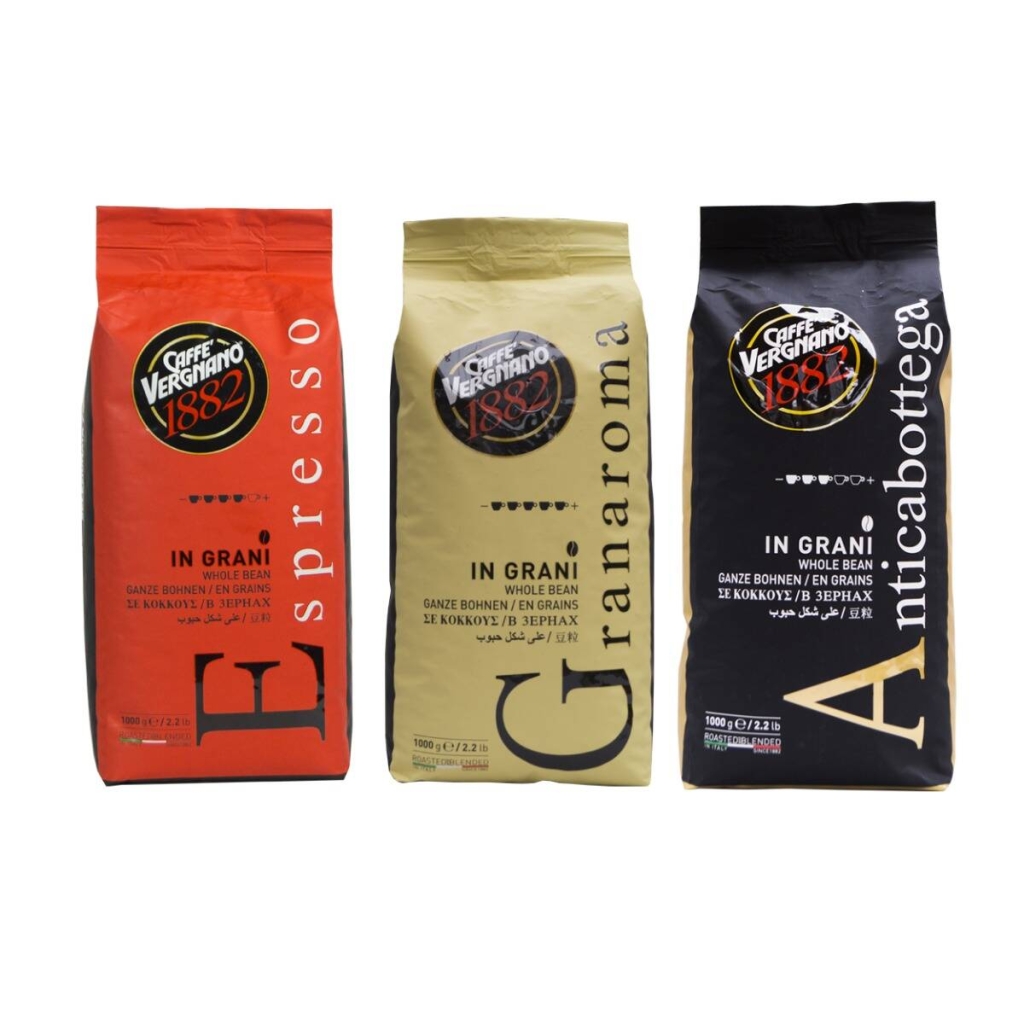 Pacchetto degustazione di chicchi di caffè Caffè Vergnano 3 x 1 kg